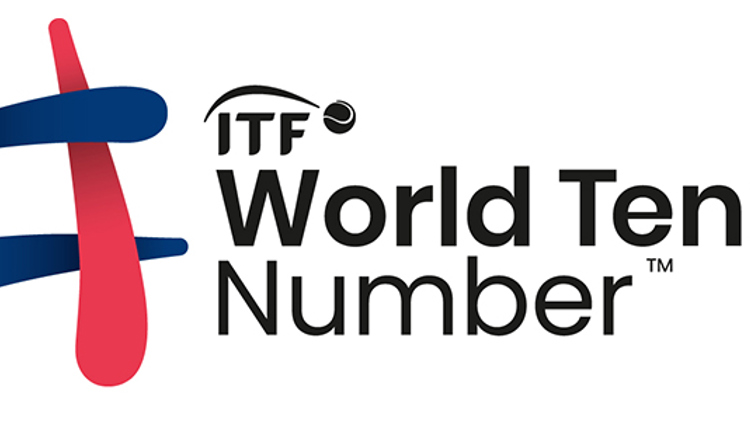 Logo of ITF World Tennis Number with a hashtag and tennis ball displayed