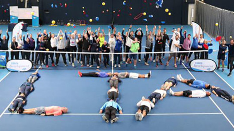 People spelling out LTA at the NTC