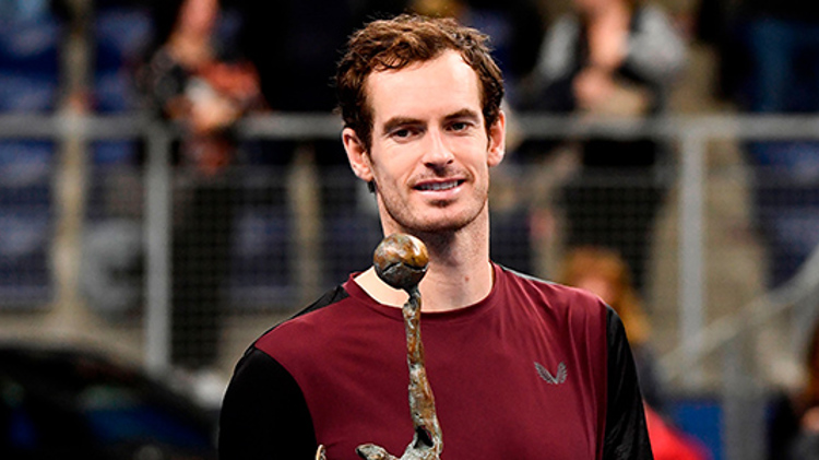 Andy Murray celebrating his Antwerp title