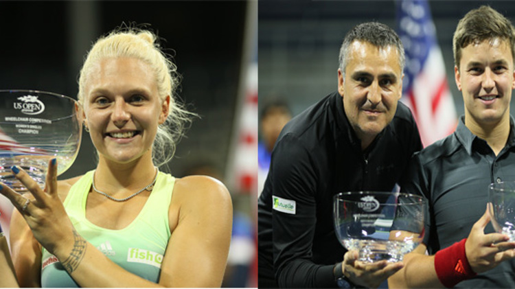Jordanne Whiley and Gordon Reid with trophies