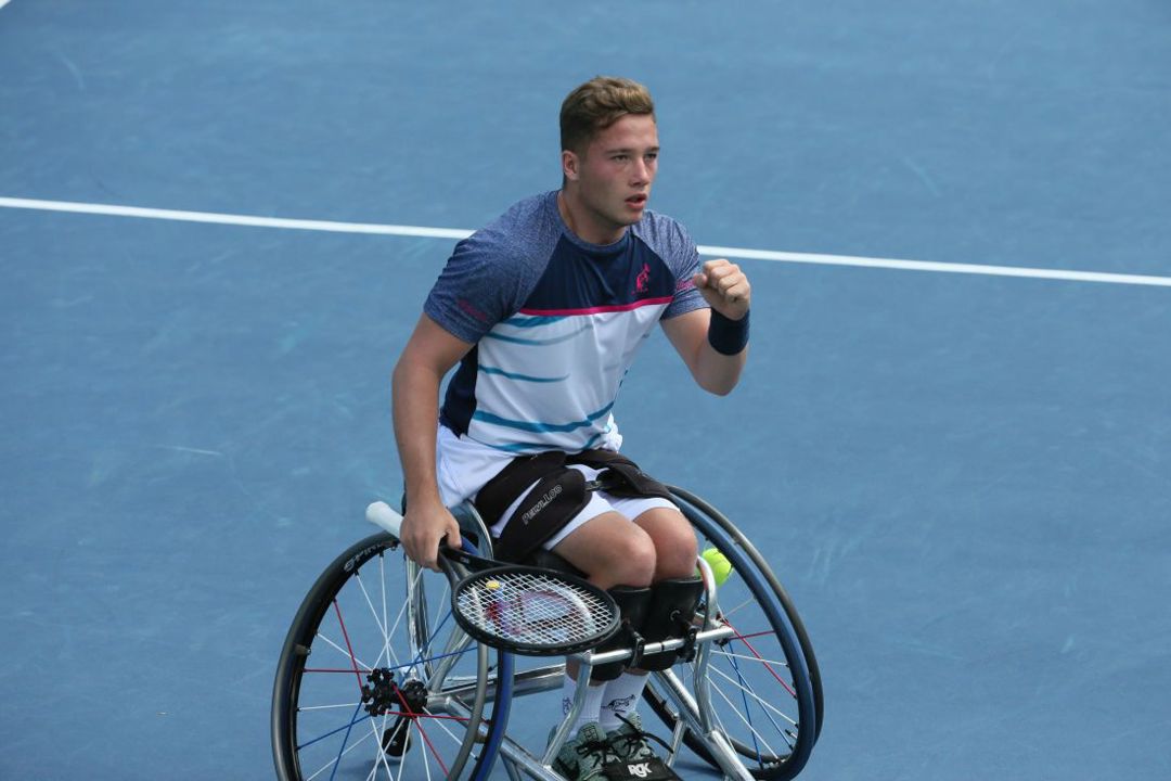 Alfie Hewett celebrating