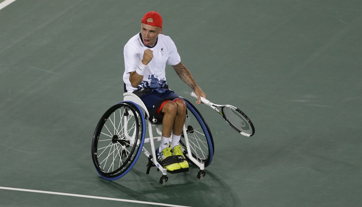Andy Lapthorne fist pump, Rio 2016