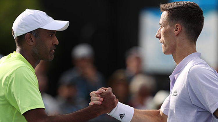 Rajeev Ram and Joe Salisbury shaking hands