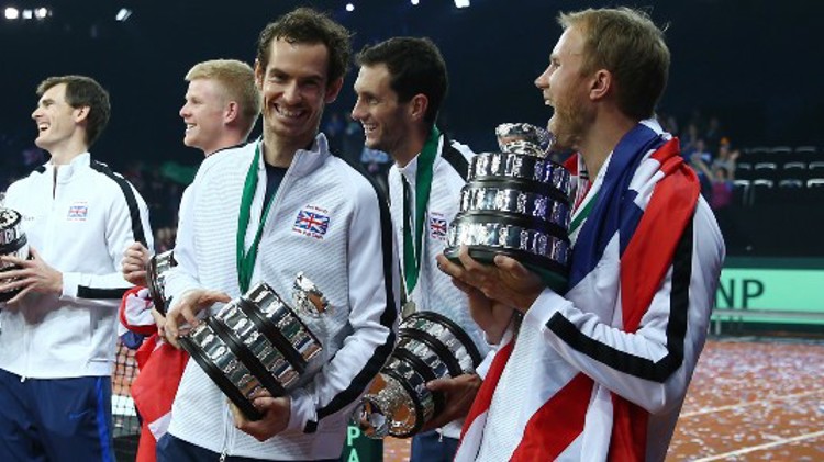 Andy Murray laughing Davis Cup