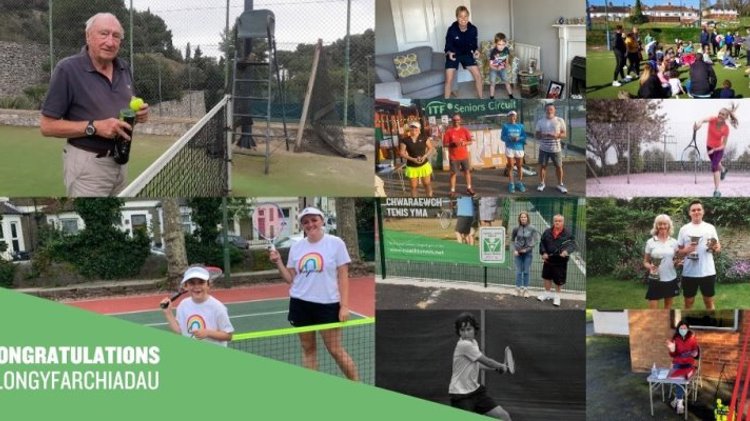 Congratulations poster for tennis wales
