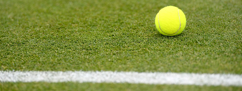 Tennis ball on a tennis court