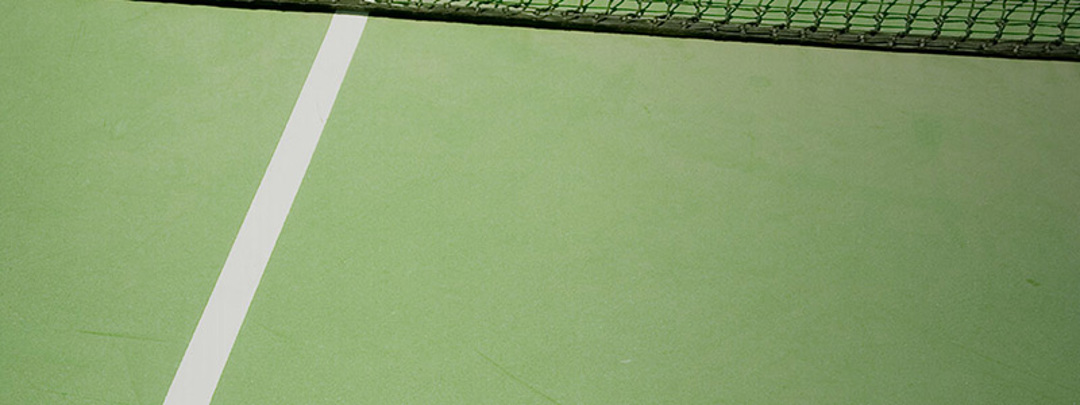 Green hardcourt tennis floor