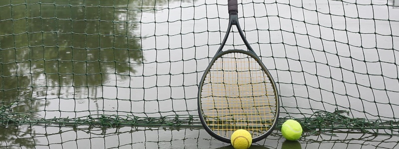 Wet tennis court