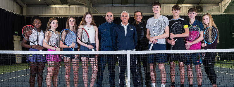 Tennis scotland academy with Jose Higueras and academy players