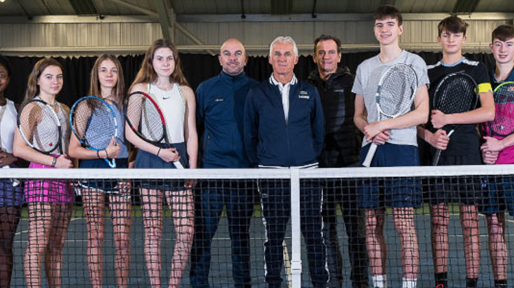 Tennis scotland academy with Jose Higueras and academy players