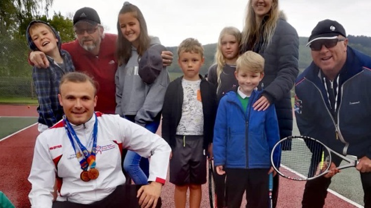  Tennis coach Chris Hill, runs one of the Open Court tennis programmes in Wales
