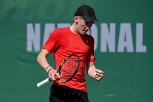 Henry Searle fist pumping at the 16U Junior National Championships 2022