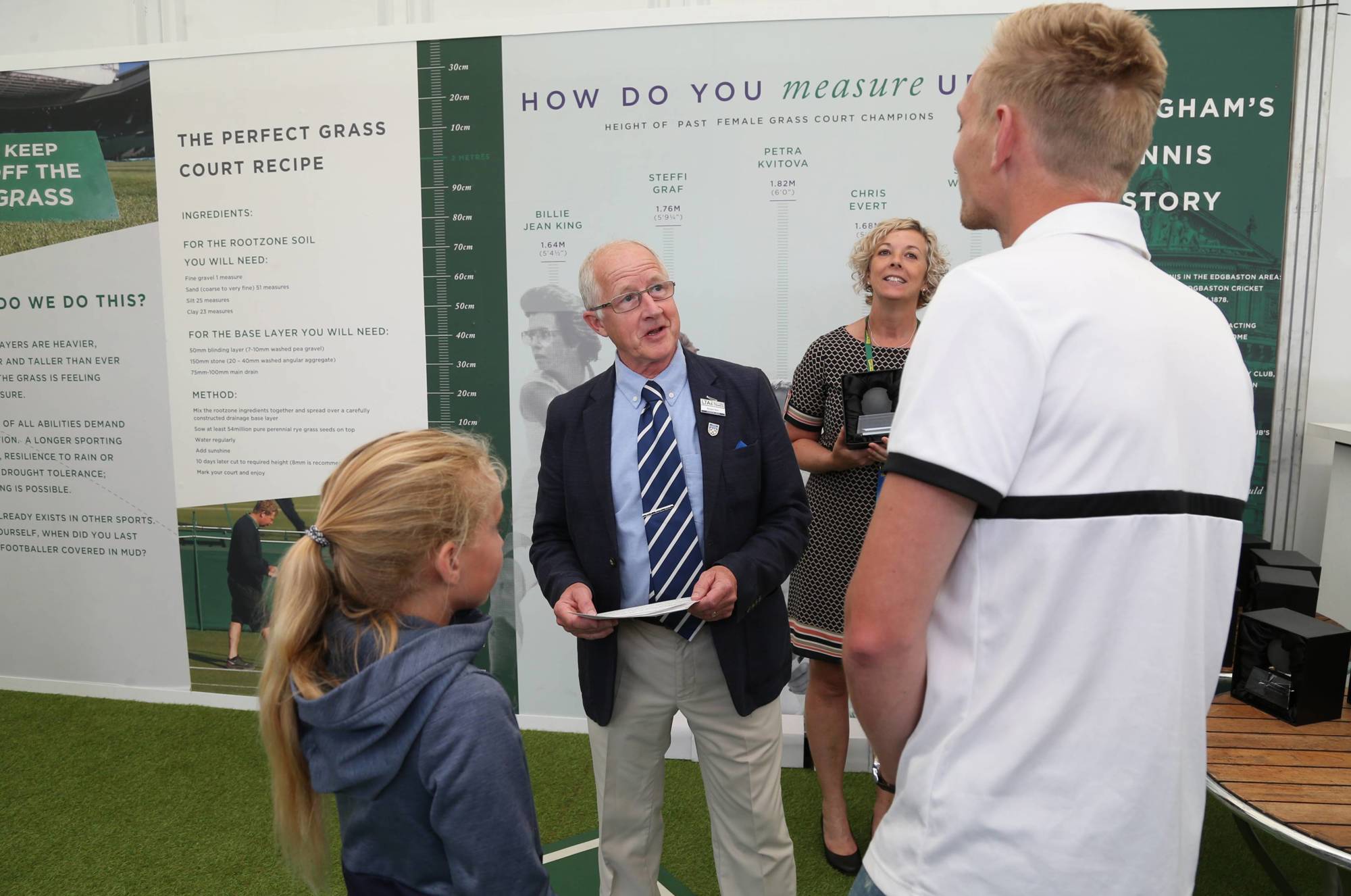 Bob Kerr speaking with award winners during the British Tennis Awards during Day Four of the Nature Valley Classic at Edgbaston Priory Club on June 19, 2018 in Birmingham, United Kingdom
