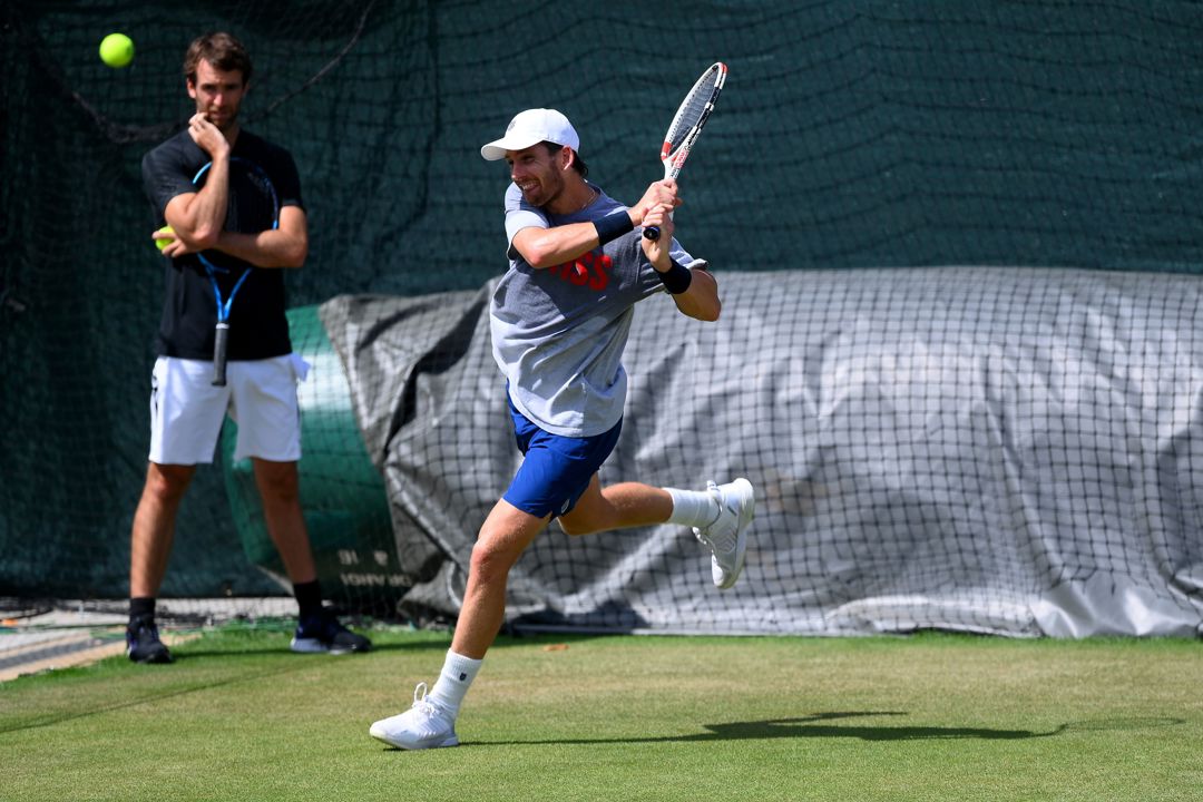 Cam Norrie training at Wimbledon