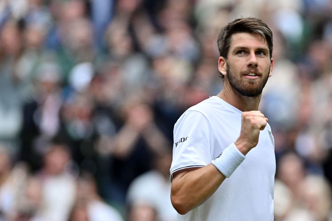 Cam Norrie celebrating after reaching the fourth round of the 2022 Championships Wimbledon