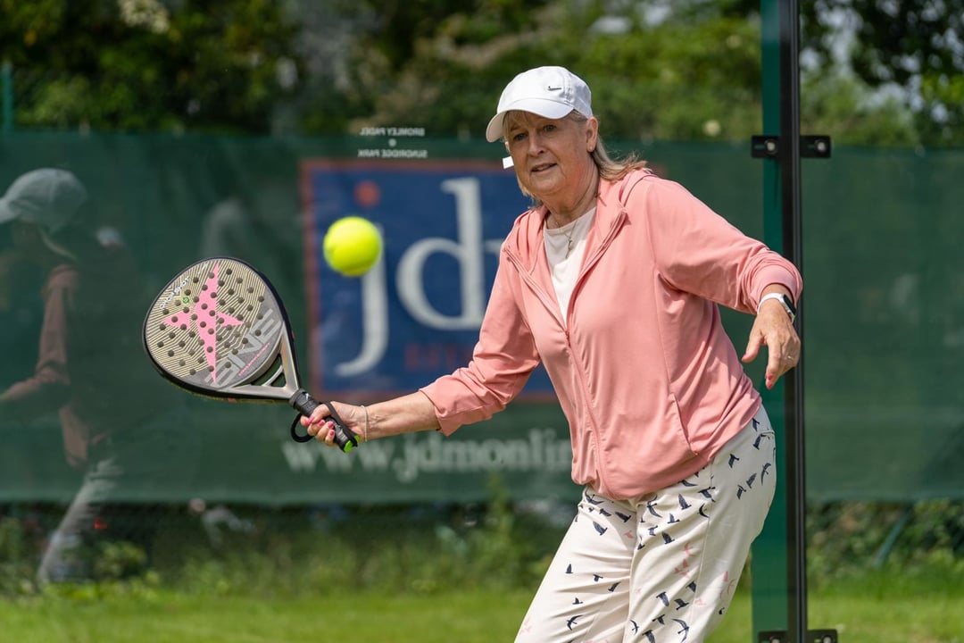 Sandi Procter playing padel