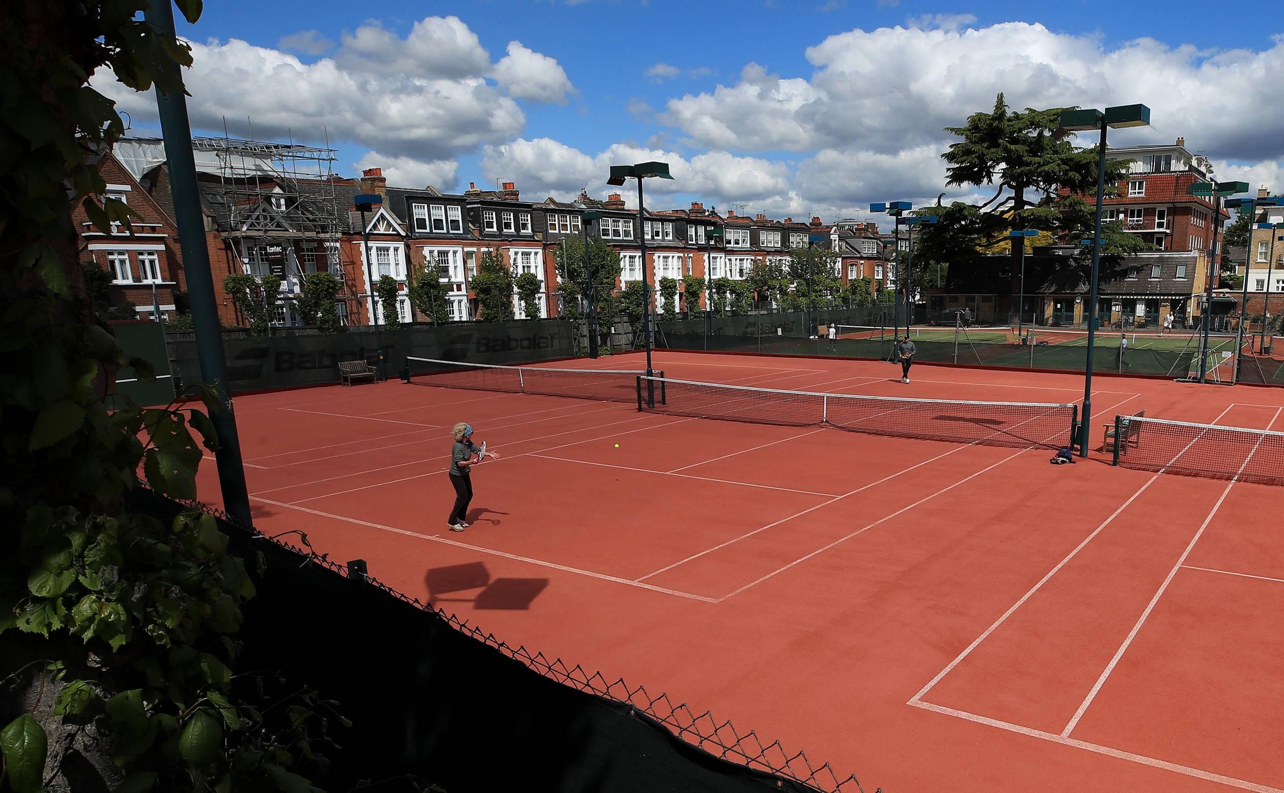 Clay tennis courts at a local club