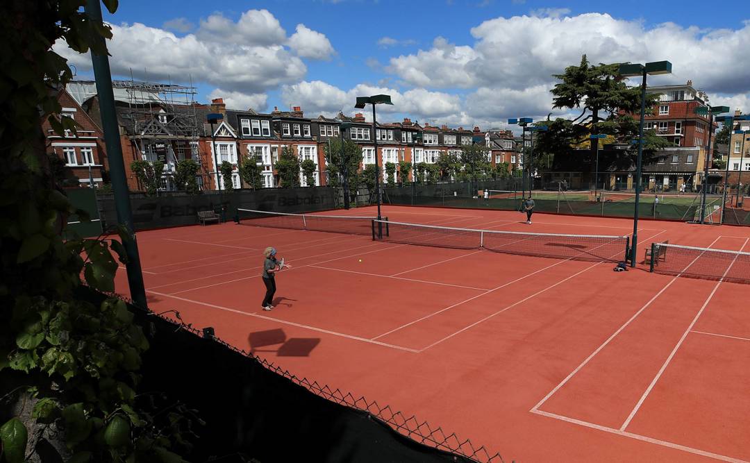 Clay tennis courts at a local club