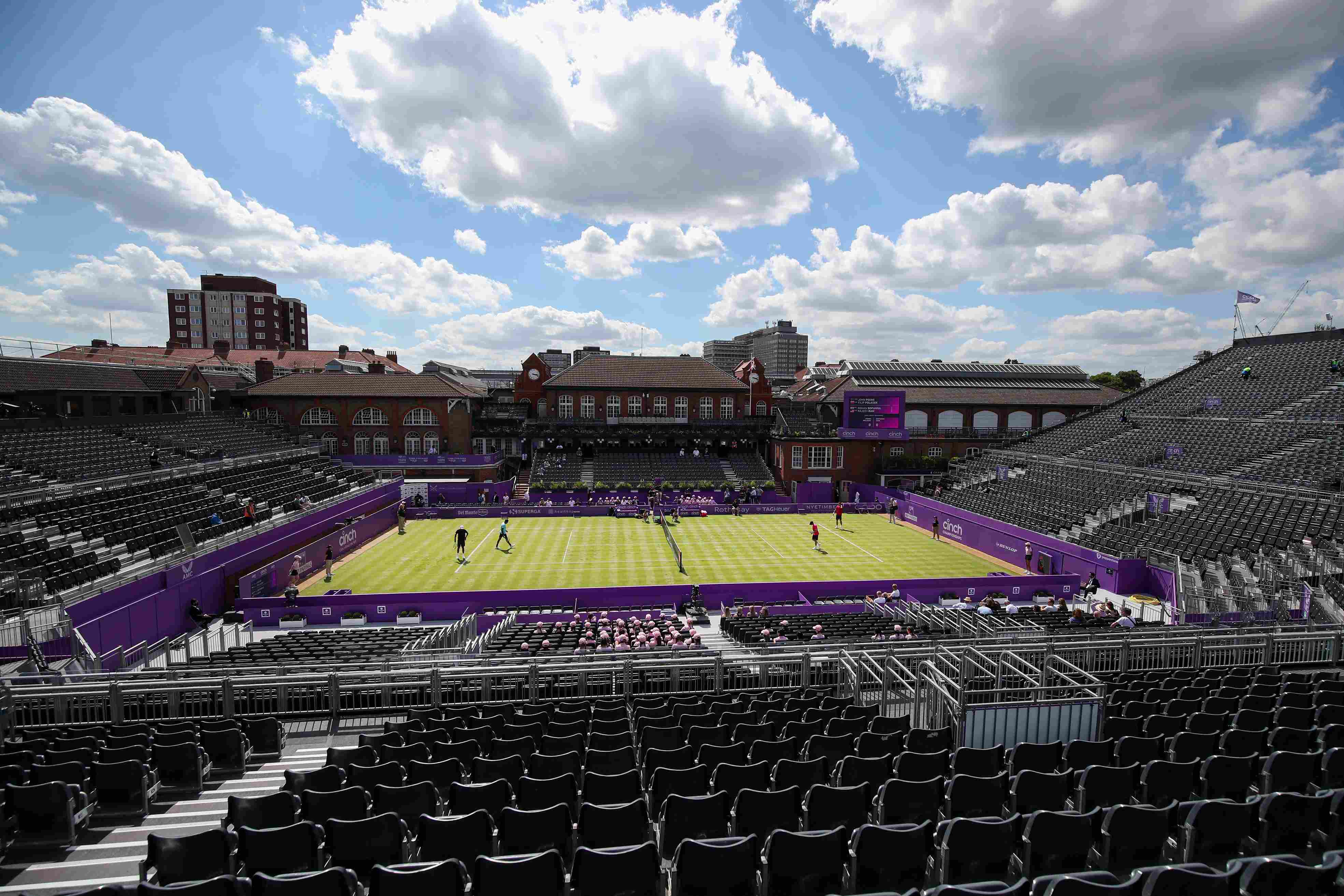 Empty stands at the cinch Championships at Queen's Club