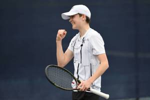 Charlie Robertson celebrates at the Junior National Championships