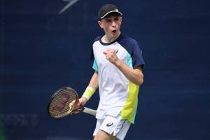 British junior Maximilian Carrier  in action at the Lexus Junior National Championships