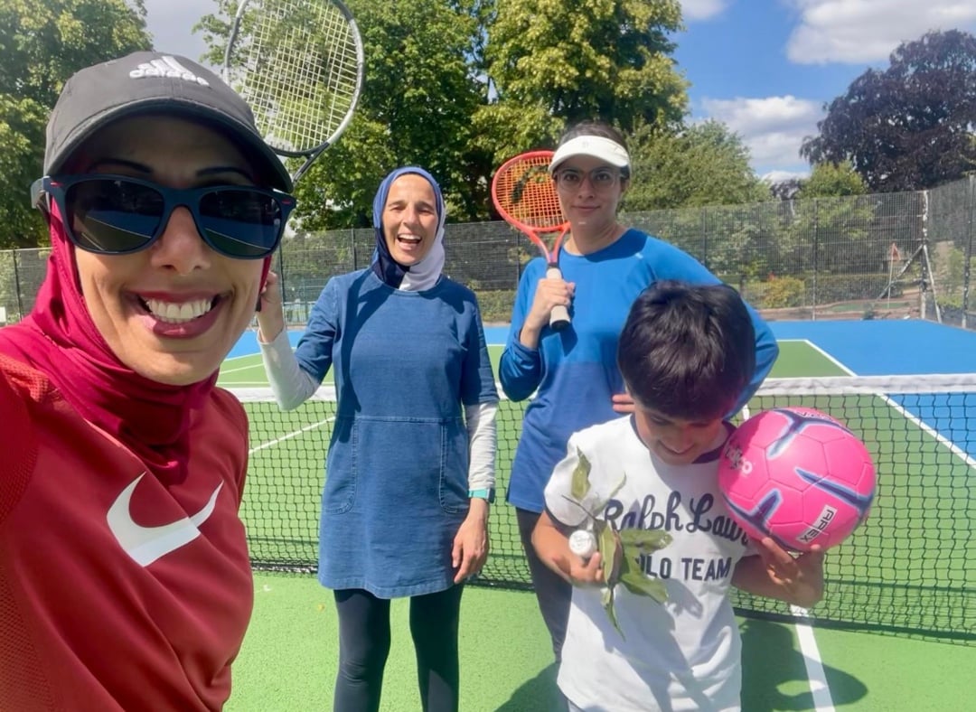 Yaz Saleh on court in one of her women's and kids sessins at Cannon Hill Park