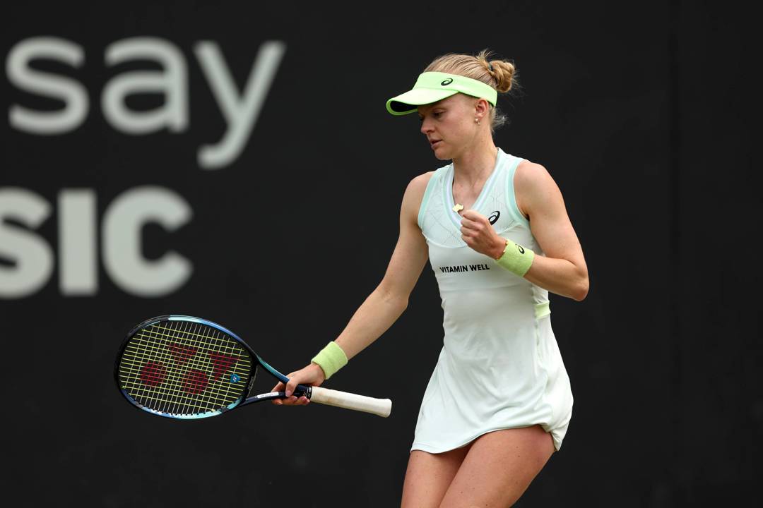 Harriet Dart in second round action at the Rothesay Classic Birmingham