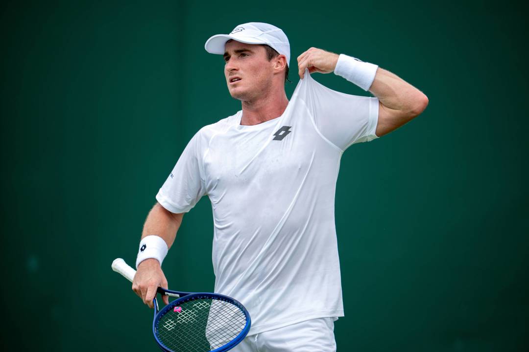 Oliver Crawford in action at Wimbledon qualifiers