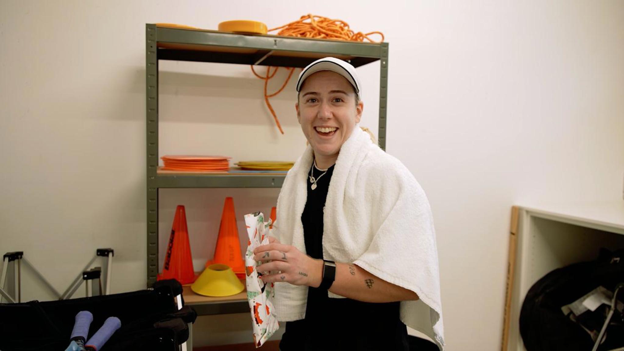 British tennis players open surprise christmas presents