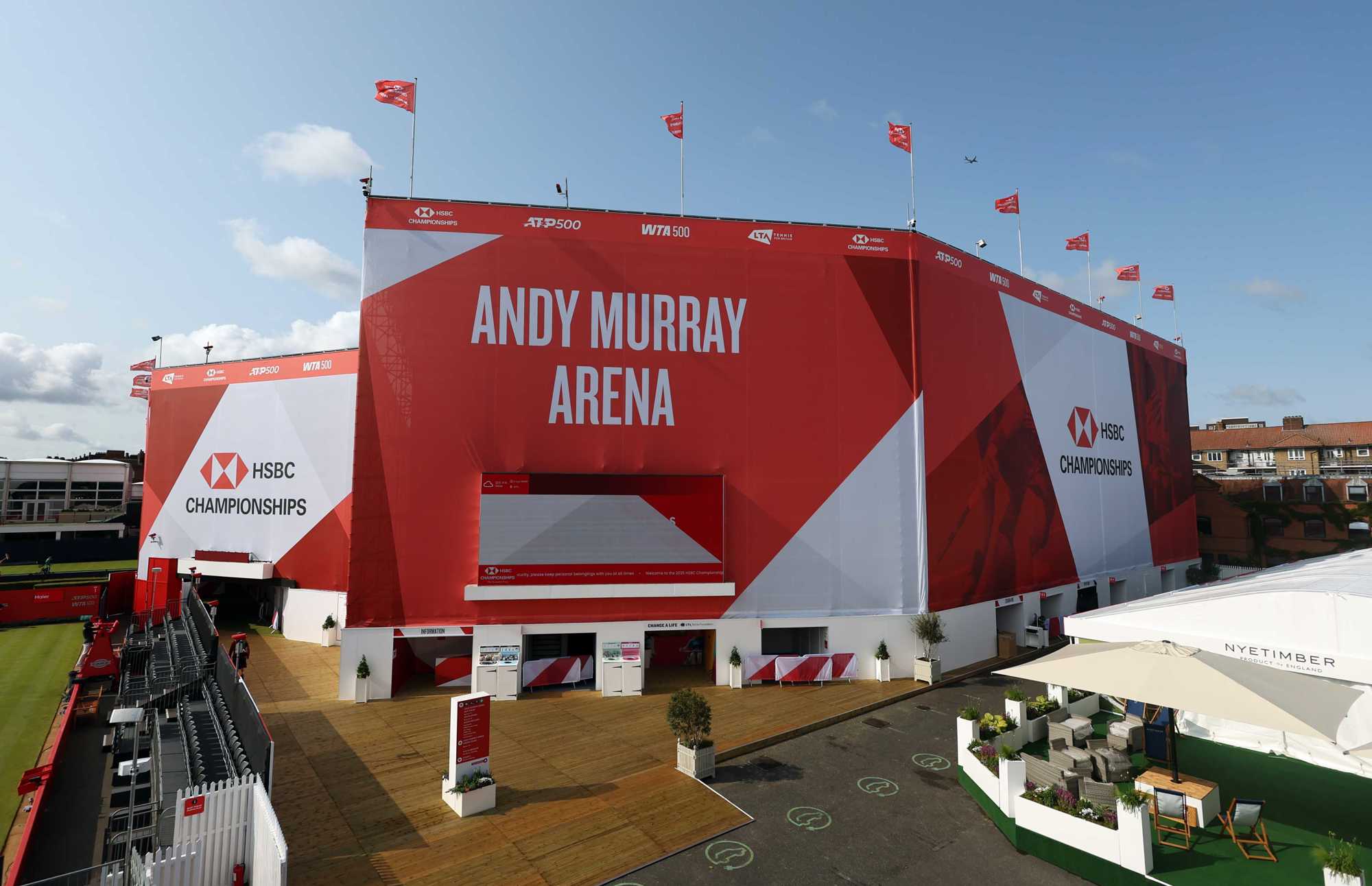 An image of the Andy Murray Arena at the HSBC Championships