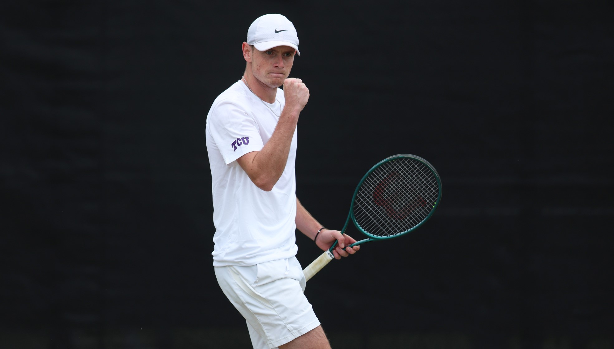 Jack Pinnington Jones first pumping in celebration after winning a point