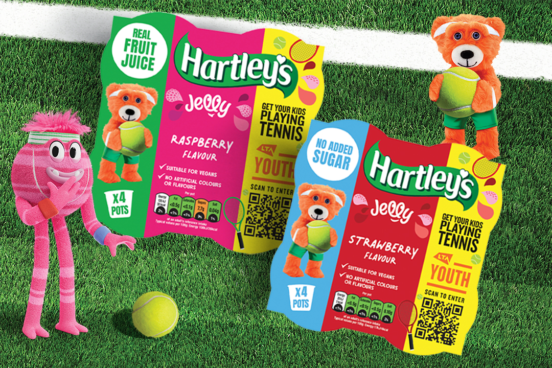 Hartley's Jelly on a tennis court