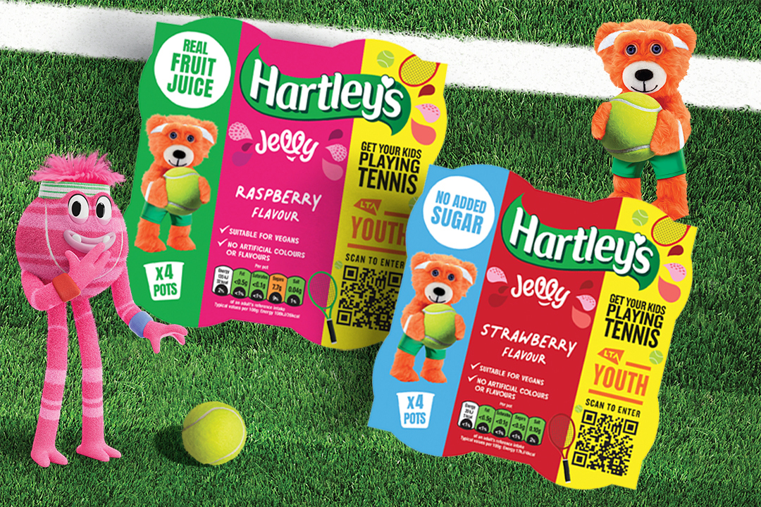Hartley's Jelly on a tennis court
