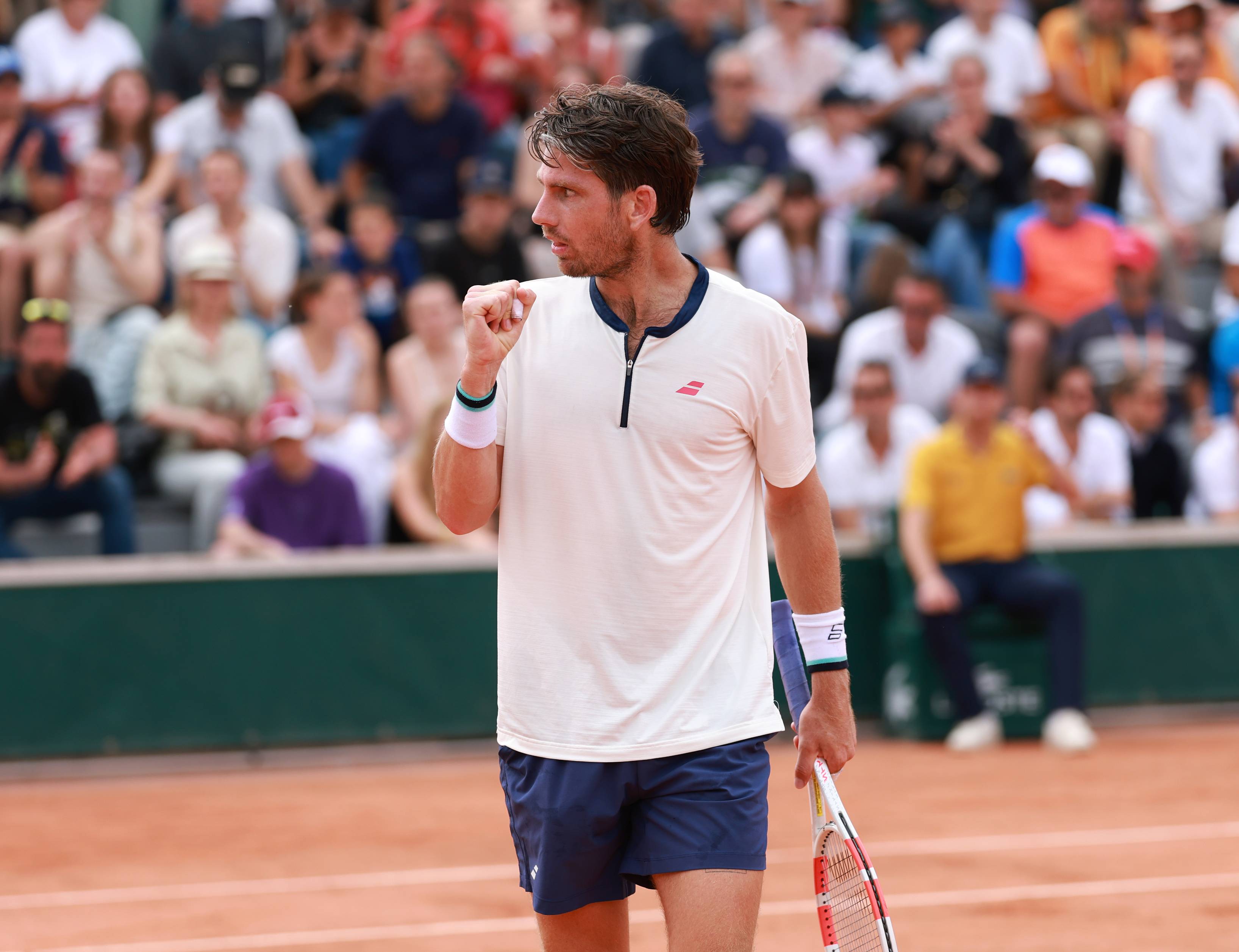 Cam Norrie gives a fist pump during his second round win at Roland Garros 2025