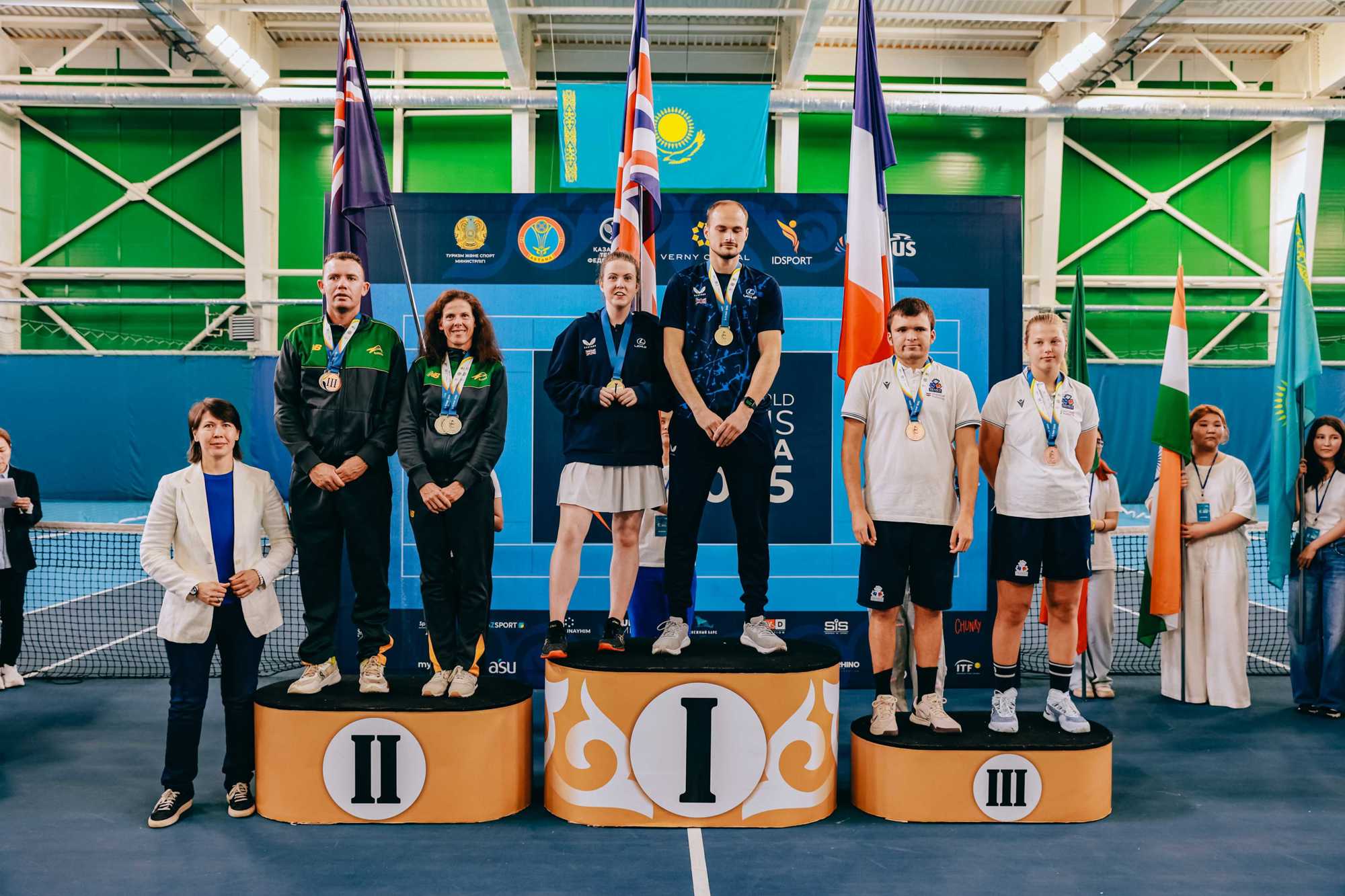 The Mixed doubles podium at the Virtus World Championships