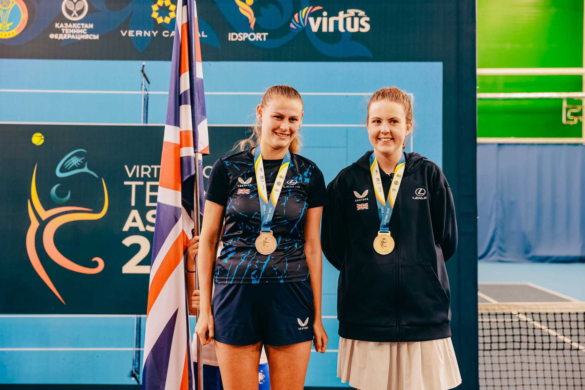 Women's doubles medal winners at the Virtus World Championships