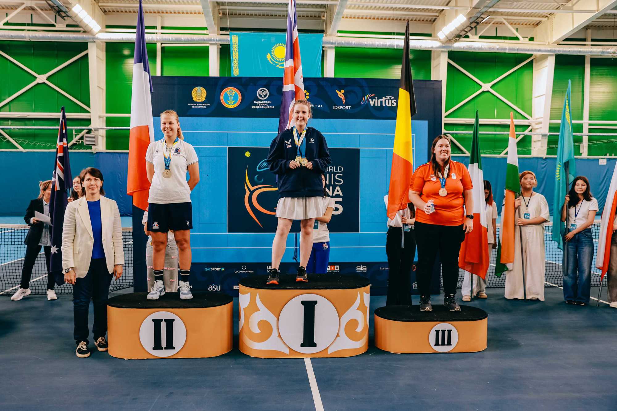 The Women's singles podium at the Virtus World Championships