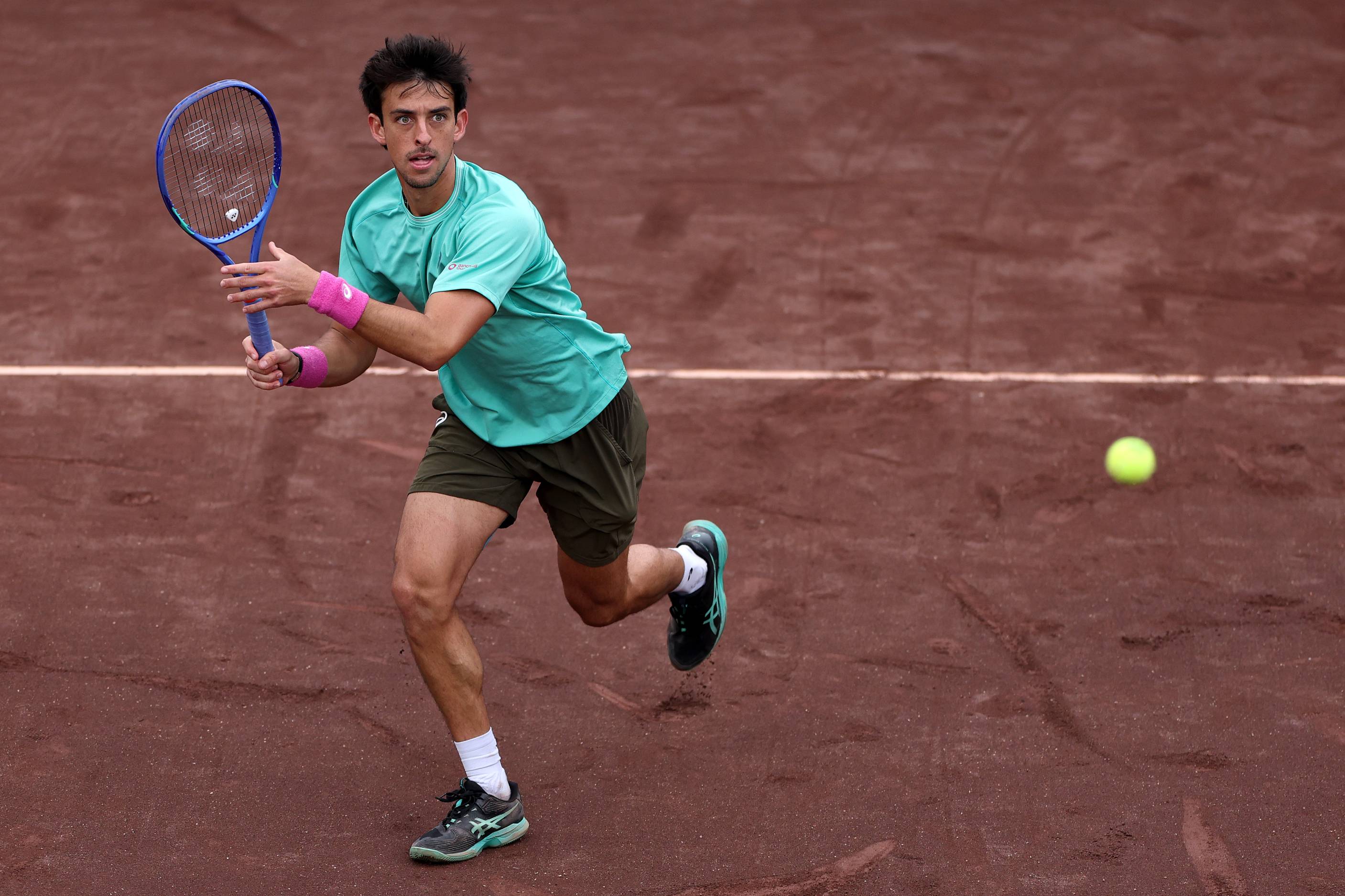 Ecuador's Andres Andrade lining up a forehand during a match