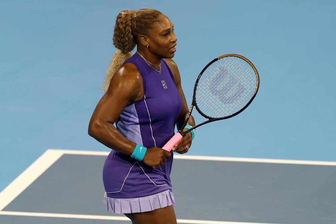 Serena Williams in action during a doubles match at the Cincinnati Open