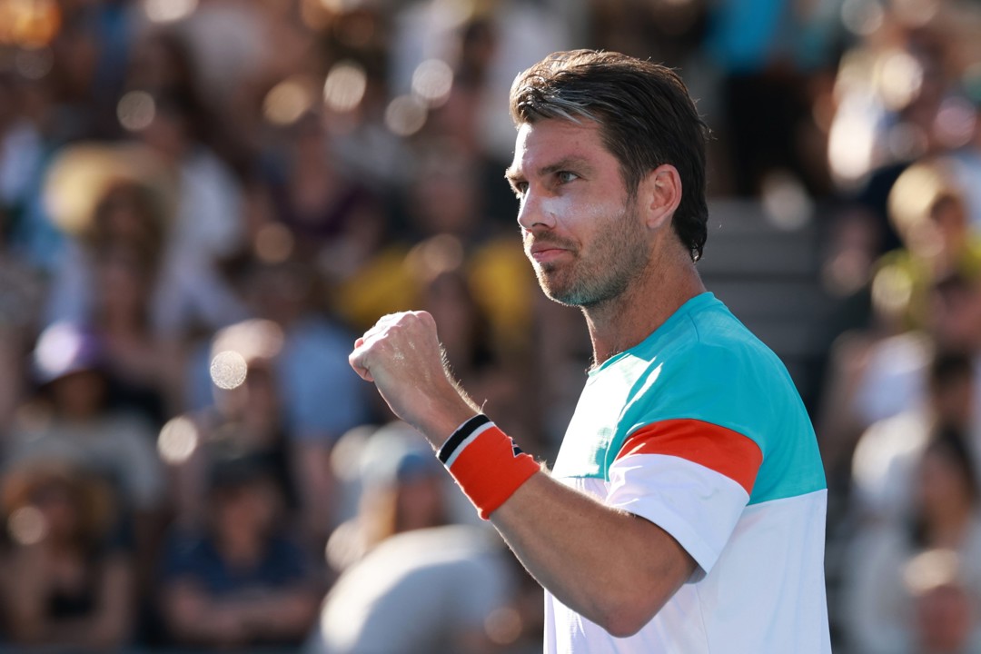 Cam Norrie gives a fist pump in the first round at the Australian Open