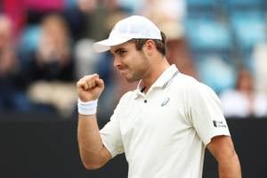 Arthur Fery celebrates reaching the semi-finals of the Lexus Birmingham Open