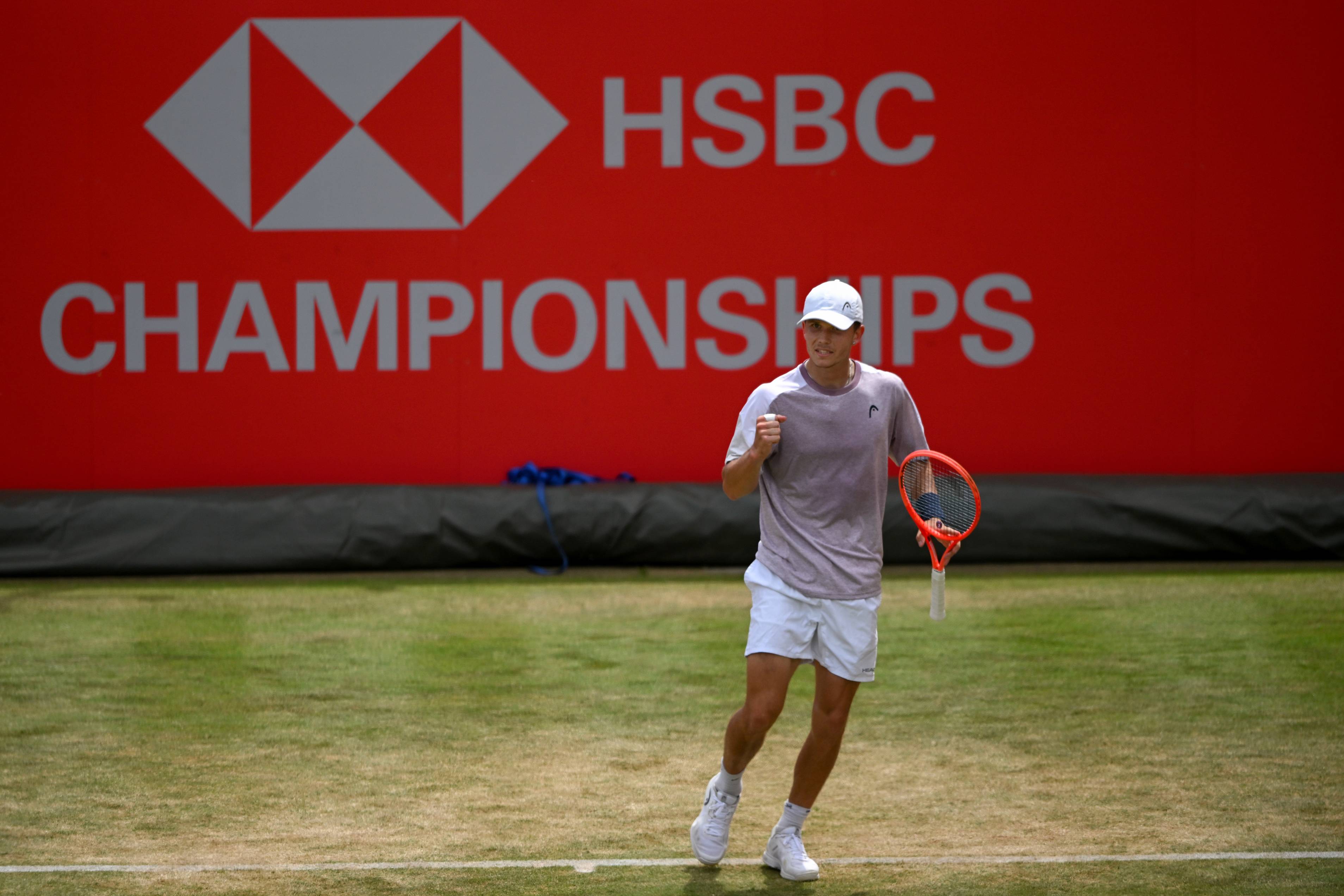 Harry Wendelken gives a fist pump during qualifying for the HSBC Championships