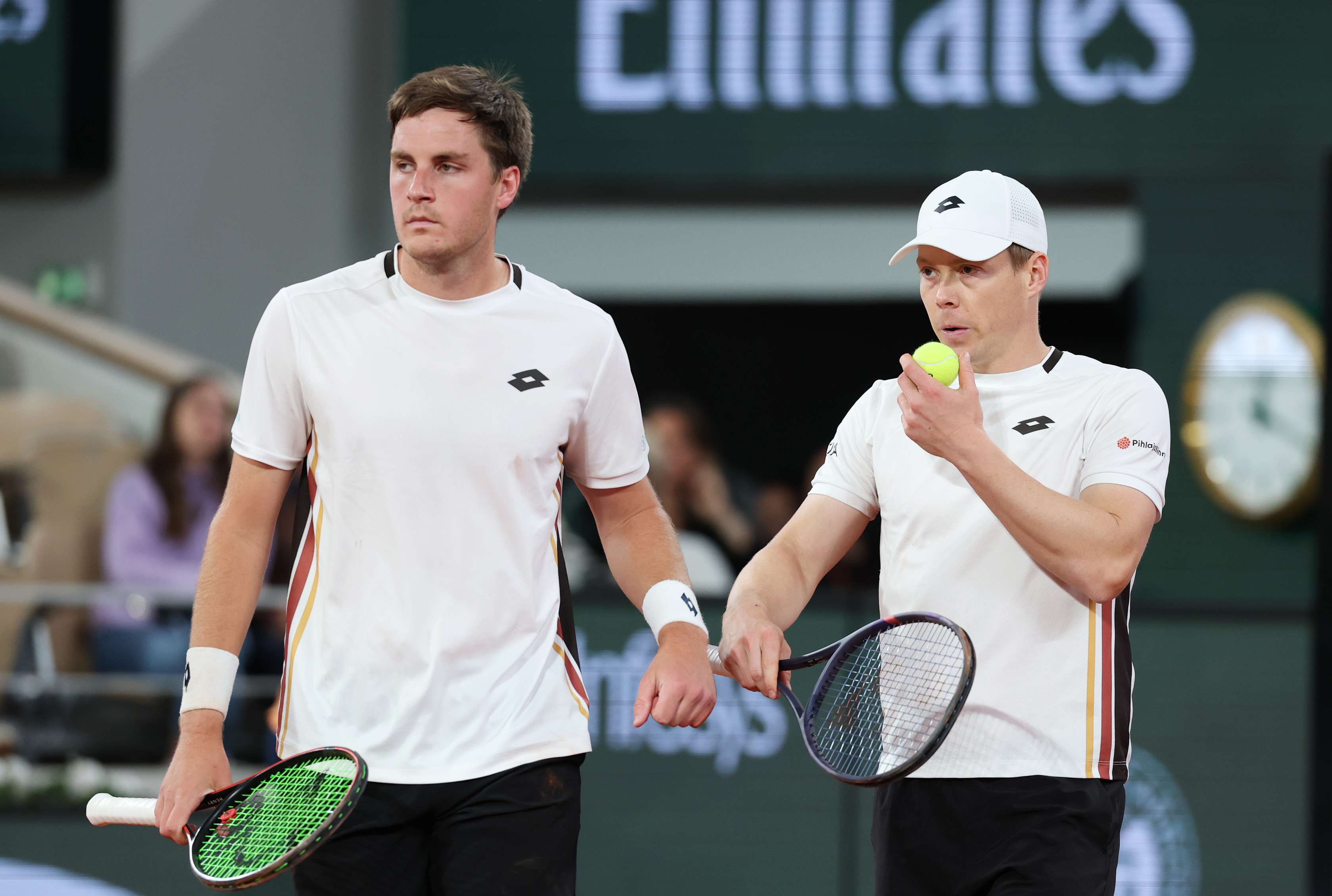 Henry Patten and Harri Heliovaara in action during the Roland Garros final
