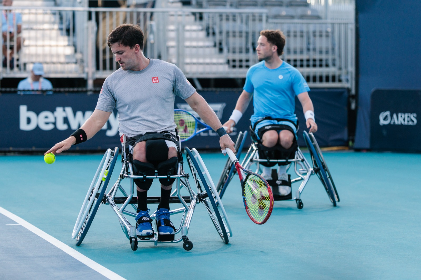 Gordon Reid and Alfie Hewett in action at the Miami Open