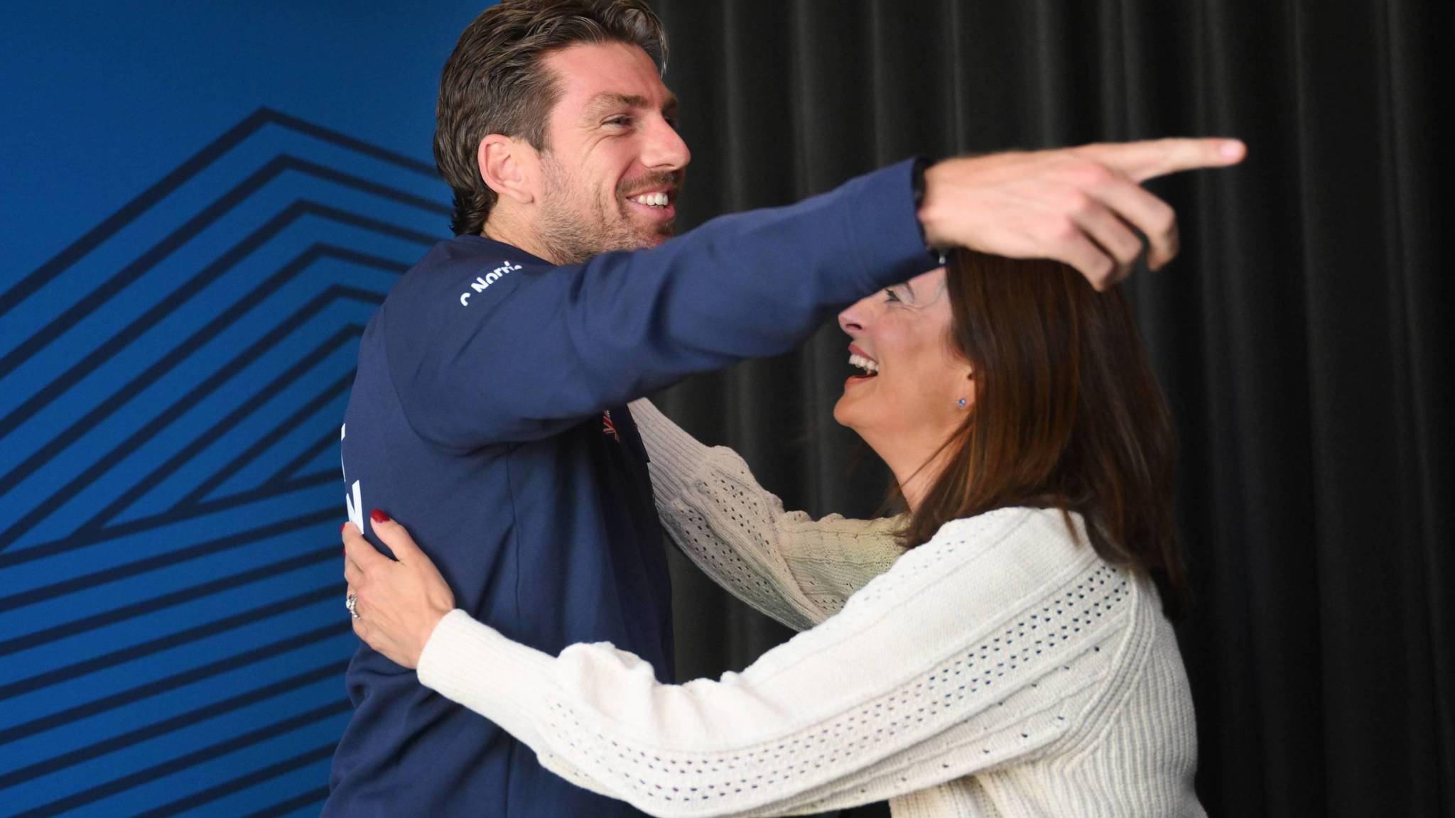 Britain's Davis Cup team get a familiar surprise during pre-match interviews