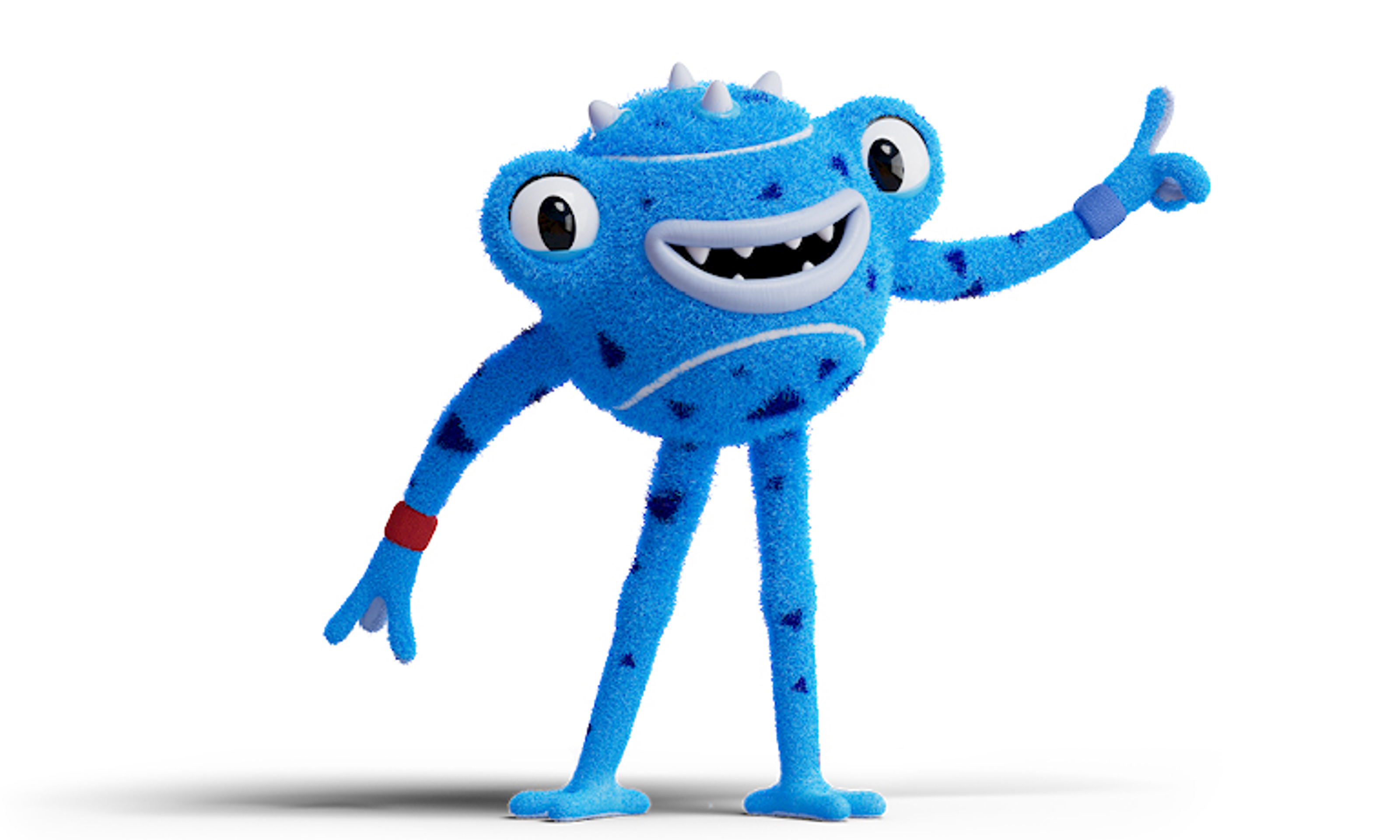 A picture of our blue Tennisable Ace, the smart one.