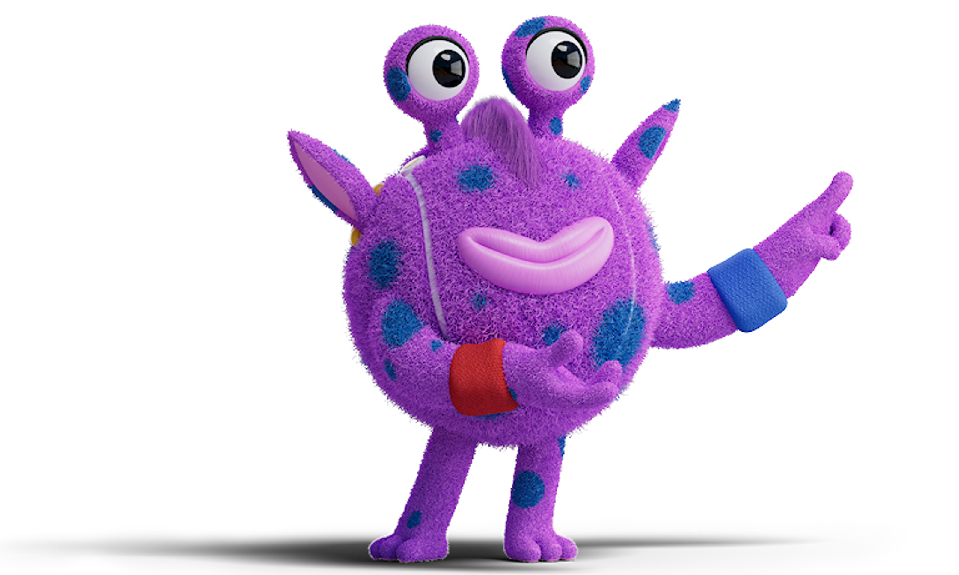 A picture of our purple Tennisable Bounce, the resilient one.