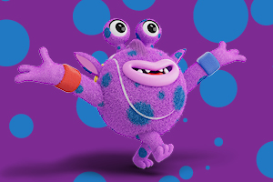 A picture of our purple Tennisable Bounce, the resilient one.