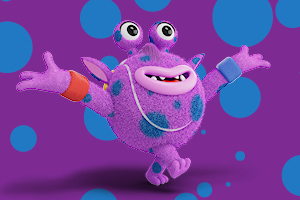 A picture of our purple Tennisable Bounce, the resilient one.