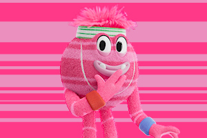 A picture of our pink Tennisable Dash, the fast one.